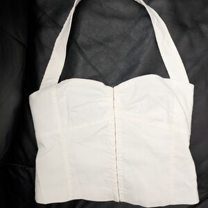 Zara White Crop Top Minimalist Design